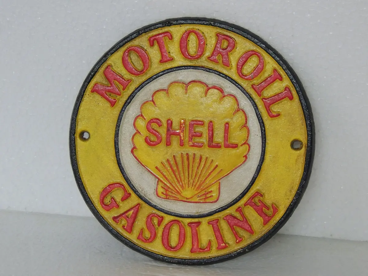 Cast Iron Sign - Shell Motor Oil & Gasoline 1