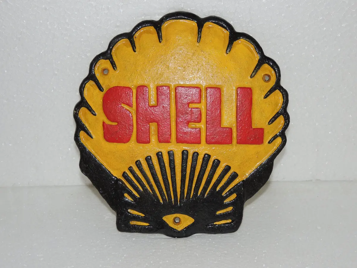 Cast Iron Sign - Sea Shell "Shell Motor Oil Gasoline" 1