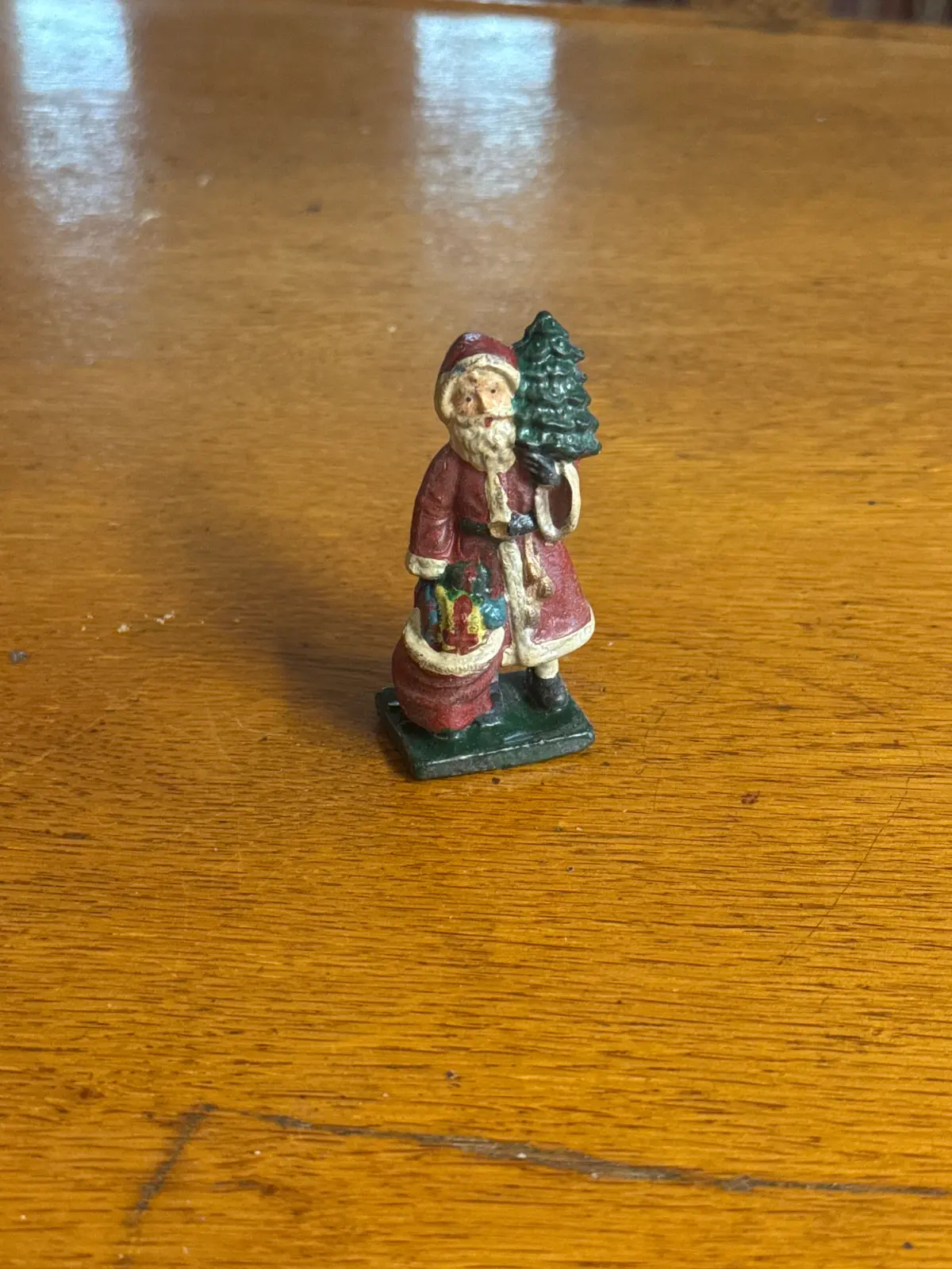 Solid Lead Santa Claus With Toys Statue 1