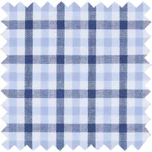 Made-To-Measure Shirt In Blue/Sky Check Poplin 1