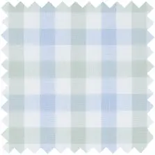 Made-To-Measure Shirt In Blue/Green Gingham Poplin 1