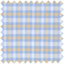 Made-To-Measure Shirt In Sky/Peach/White Check Poplin 1