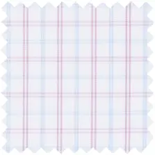 Made-To-Measure Shirt In Pink/Sky Check Poplin 1