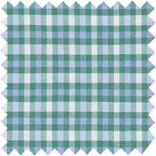 Made-To-Measure Shirt In Green/Sky/White Check Poplin 1