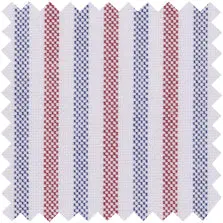 Made-To-Order Fabric In Blue/Red Multi Stripe Oxford 1