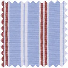 Made-To-Order Fabric In Blue/Red Multi Stripe Poplin 1