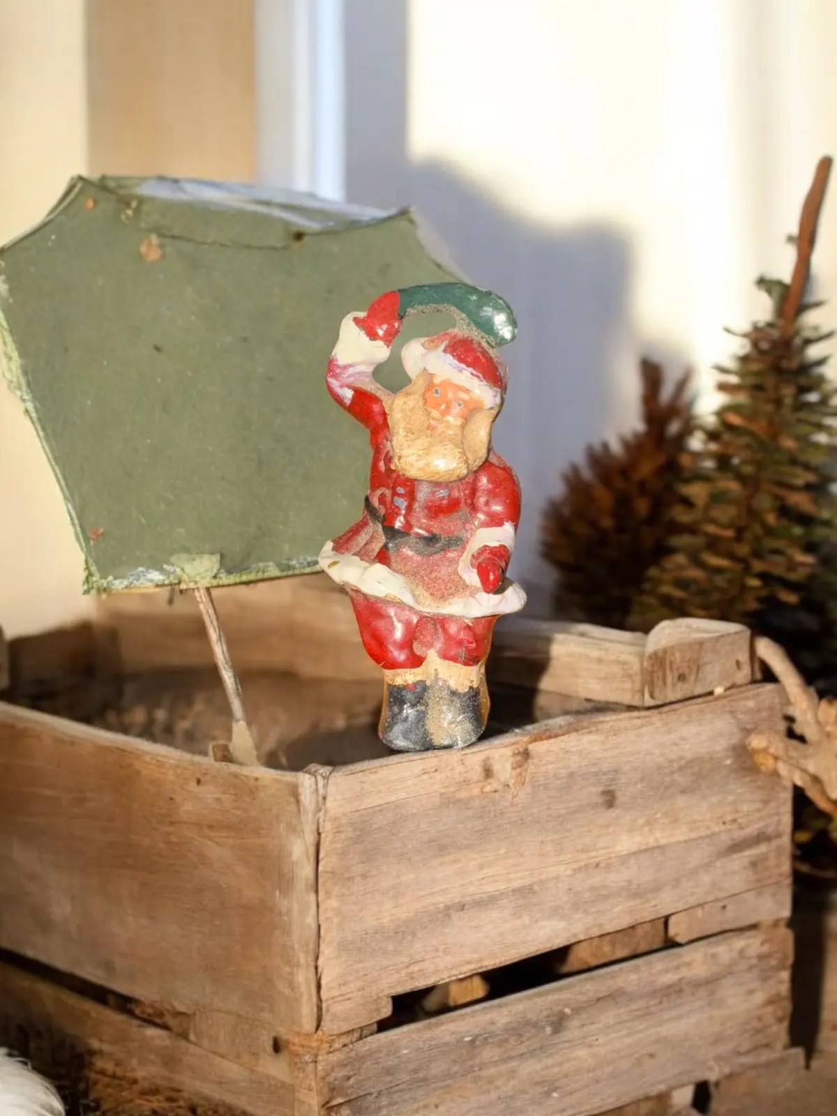 Lead Old Fashion Santa Claus Sitting 1