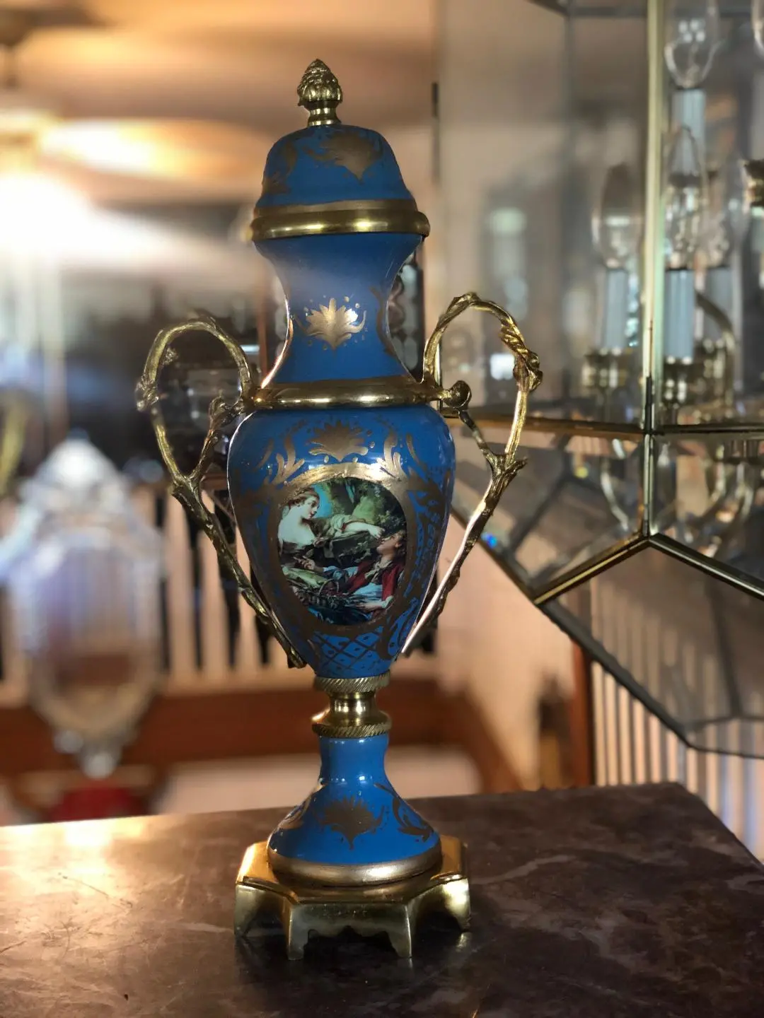 Small French Sevres Porcelain And Bronze Urns 1