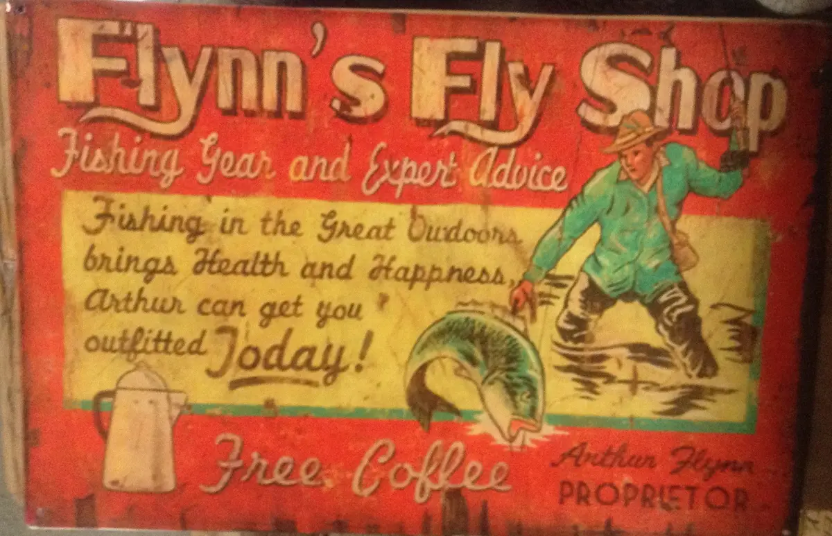 Flat Tin Sign - Flynn's Fly Shop 1