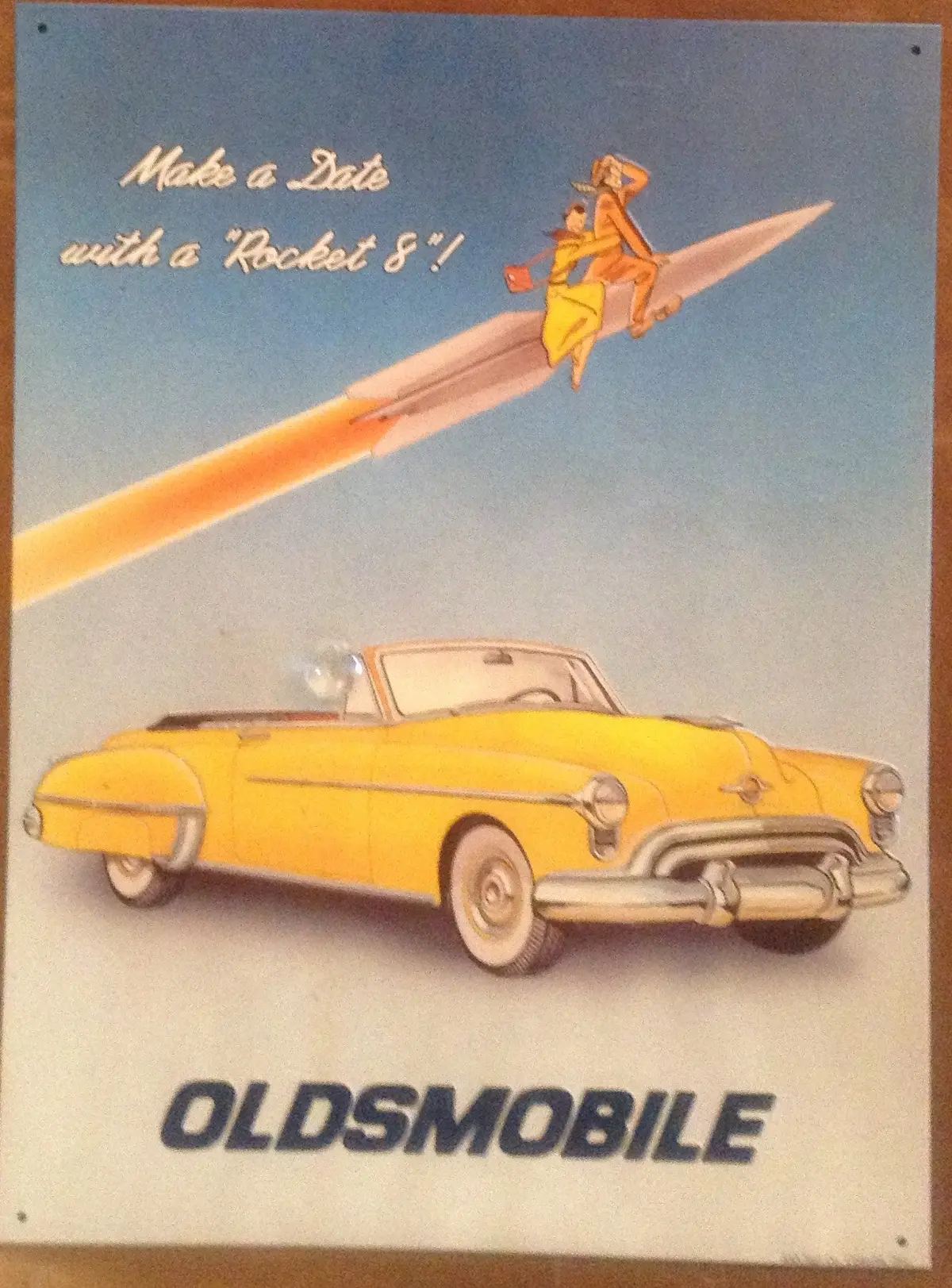 Flat Tin Sign - "Oldsmobile" 1
