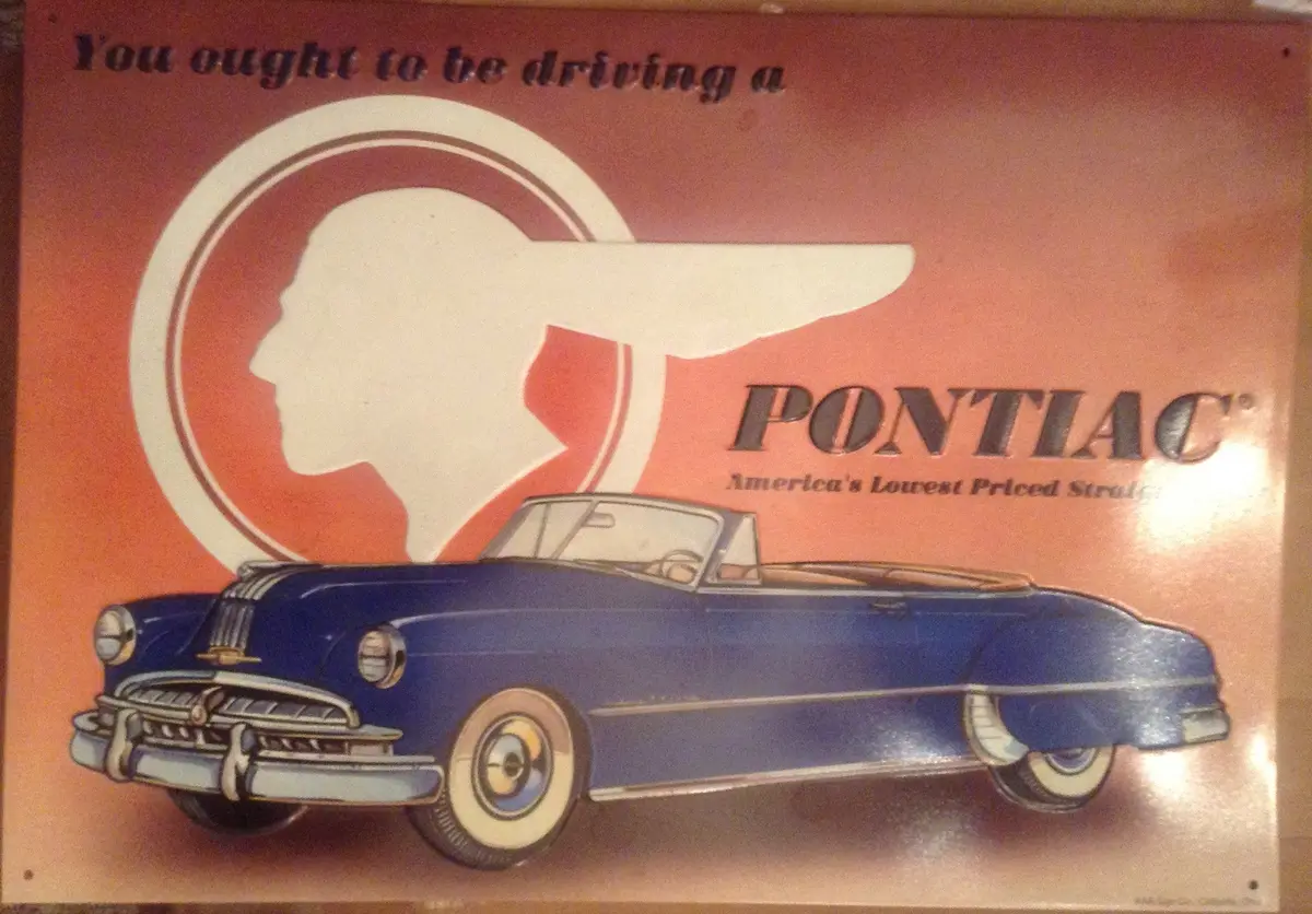 Flat Tin Sign - "Pontiac" 1