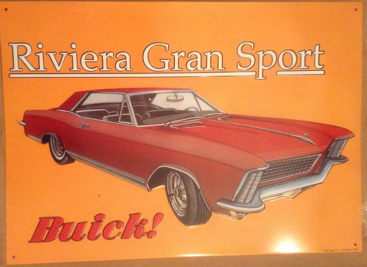 Flat Tin Sign - "Riviera Gran Sport" Buick 1