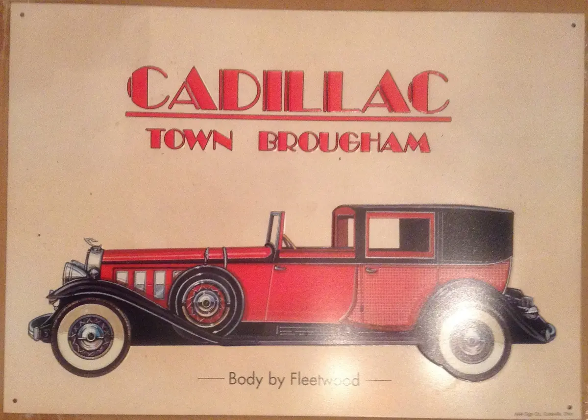 Flat Tin Sign - "Cadillac" Town Brougham 1