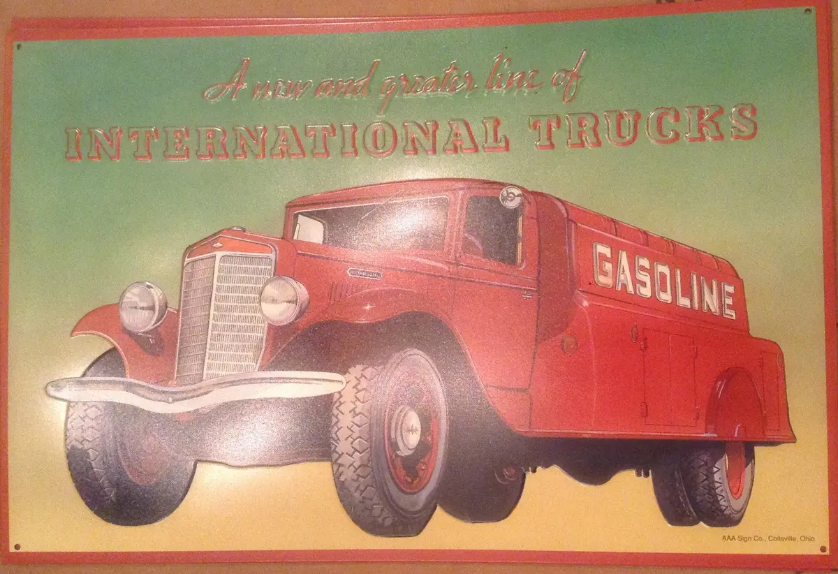 Flat Tin Sign - International Truck 1