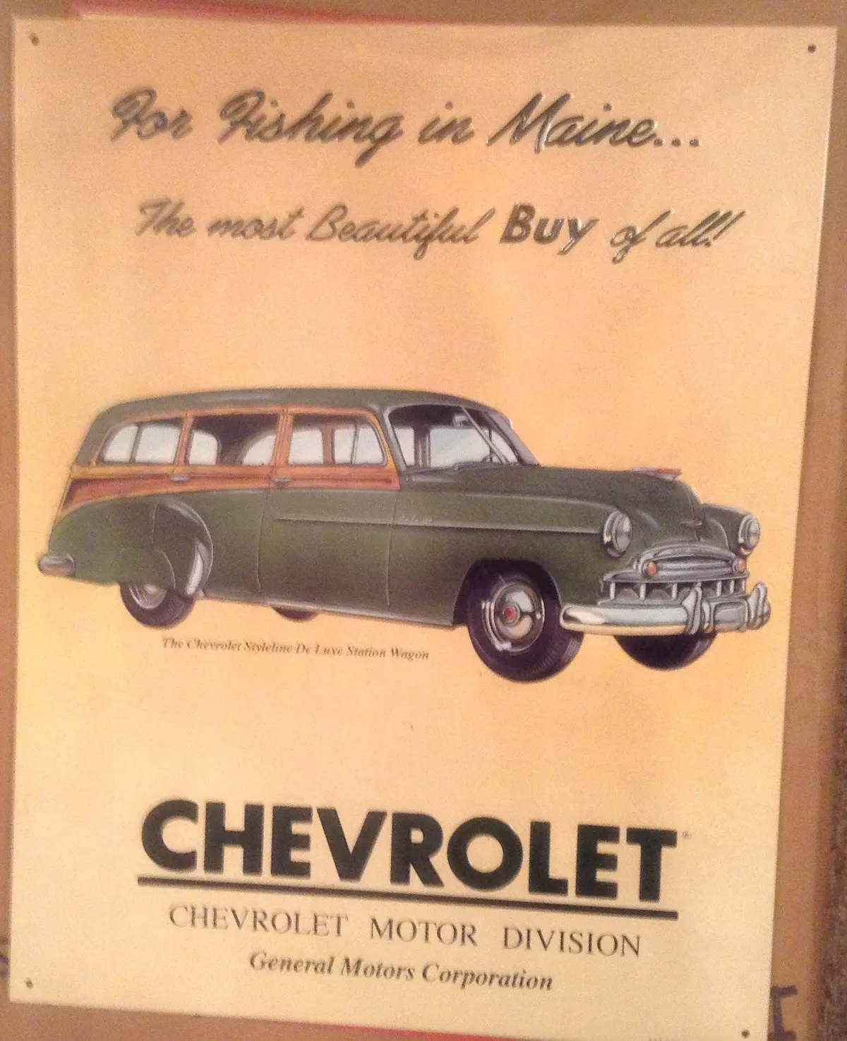 Flat Tin Sign - Chevrolet Motor Division 1