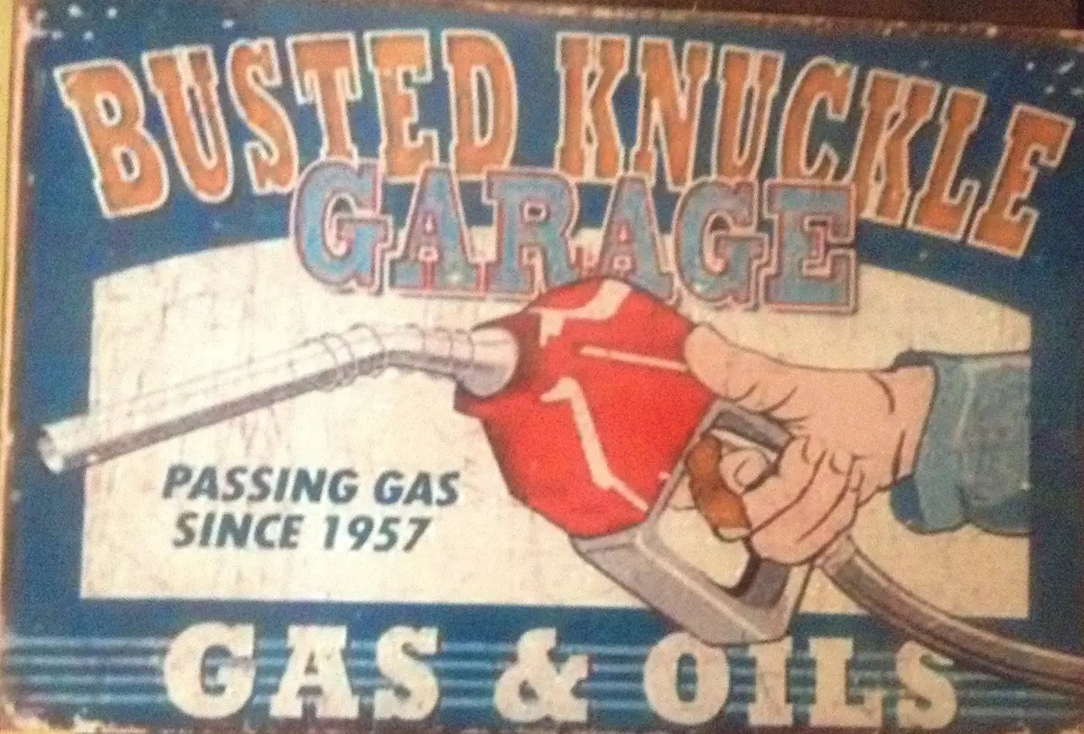 Flat Tin Sign - "Busted Knuckle Garage" 1