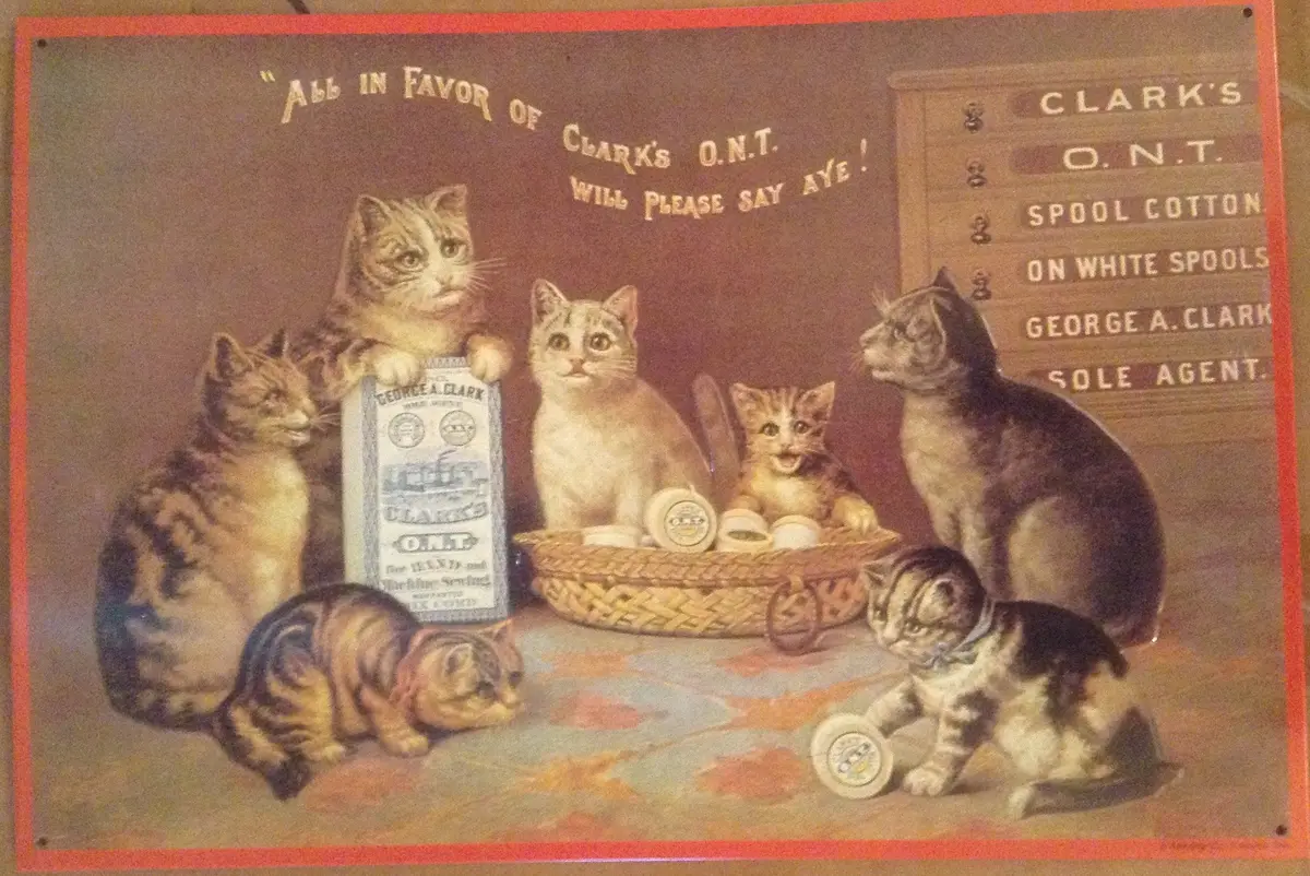 Flat Tin Sign - Vintage Cat 1