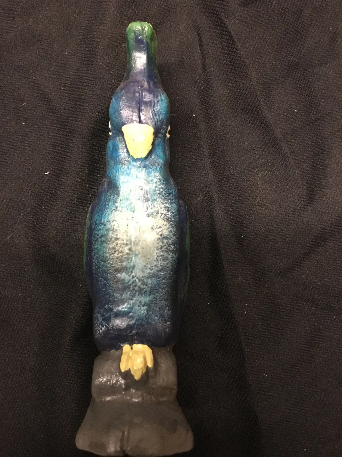 Cast Iron Blue Parrot Penny Bank 1
