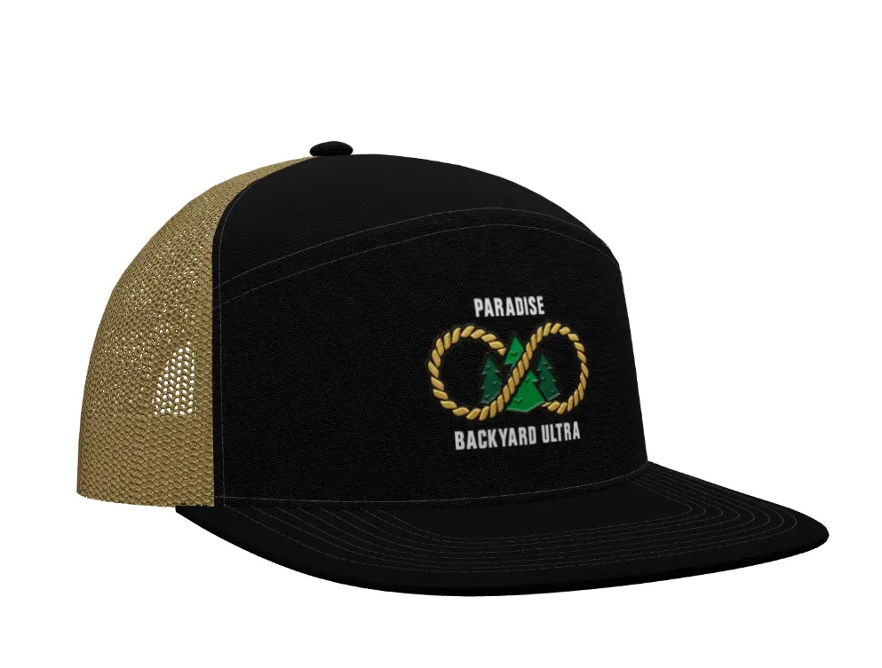 Paradise Backyard Ultra - 2025 - "Bronze Ticket" Custom 6-Panel Arch Trucker Snapback Cap 1