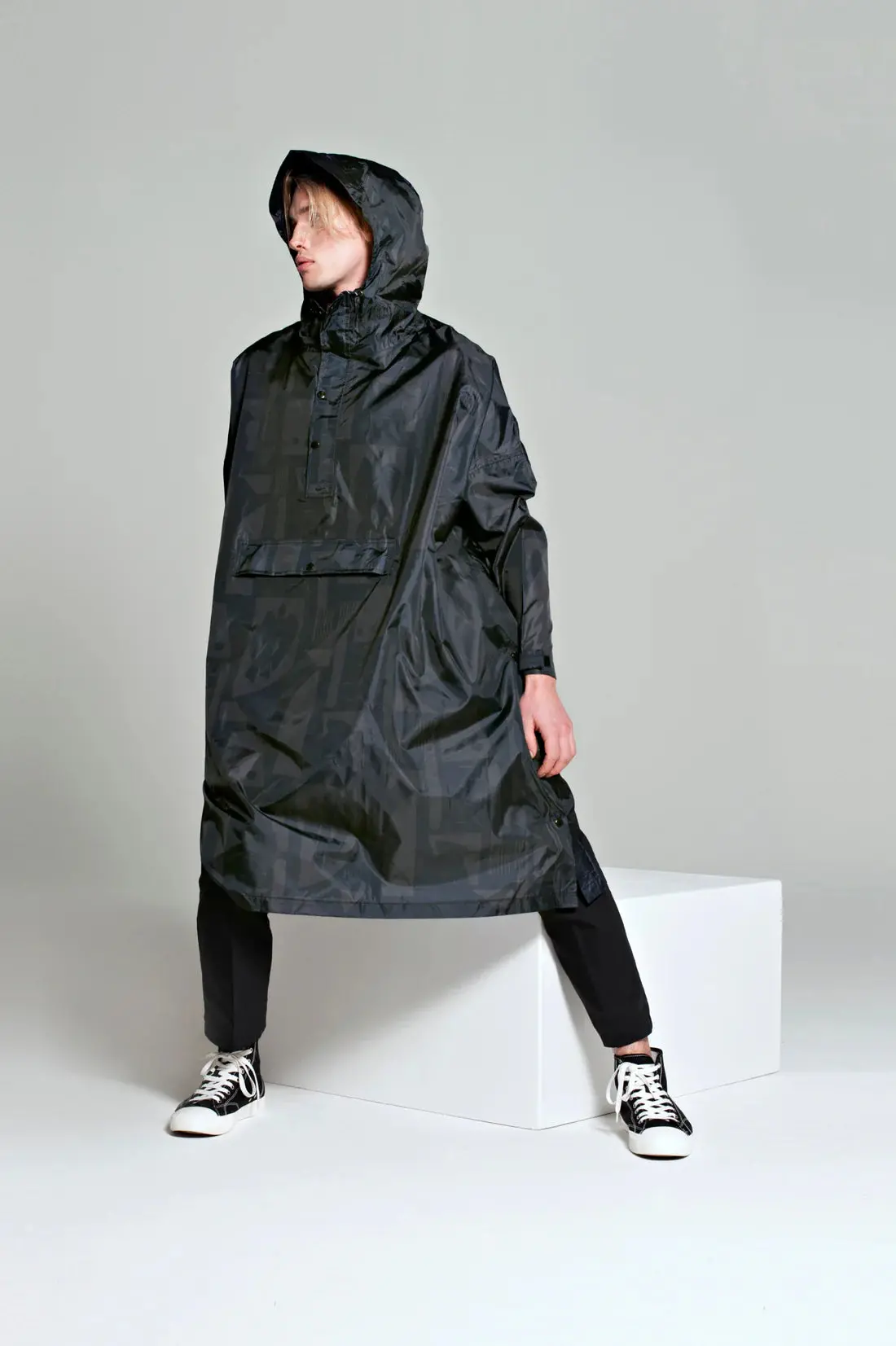 Back To Black Art Camo - Rain Poncho 1