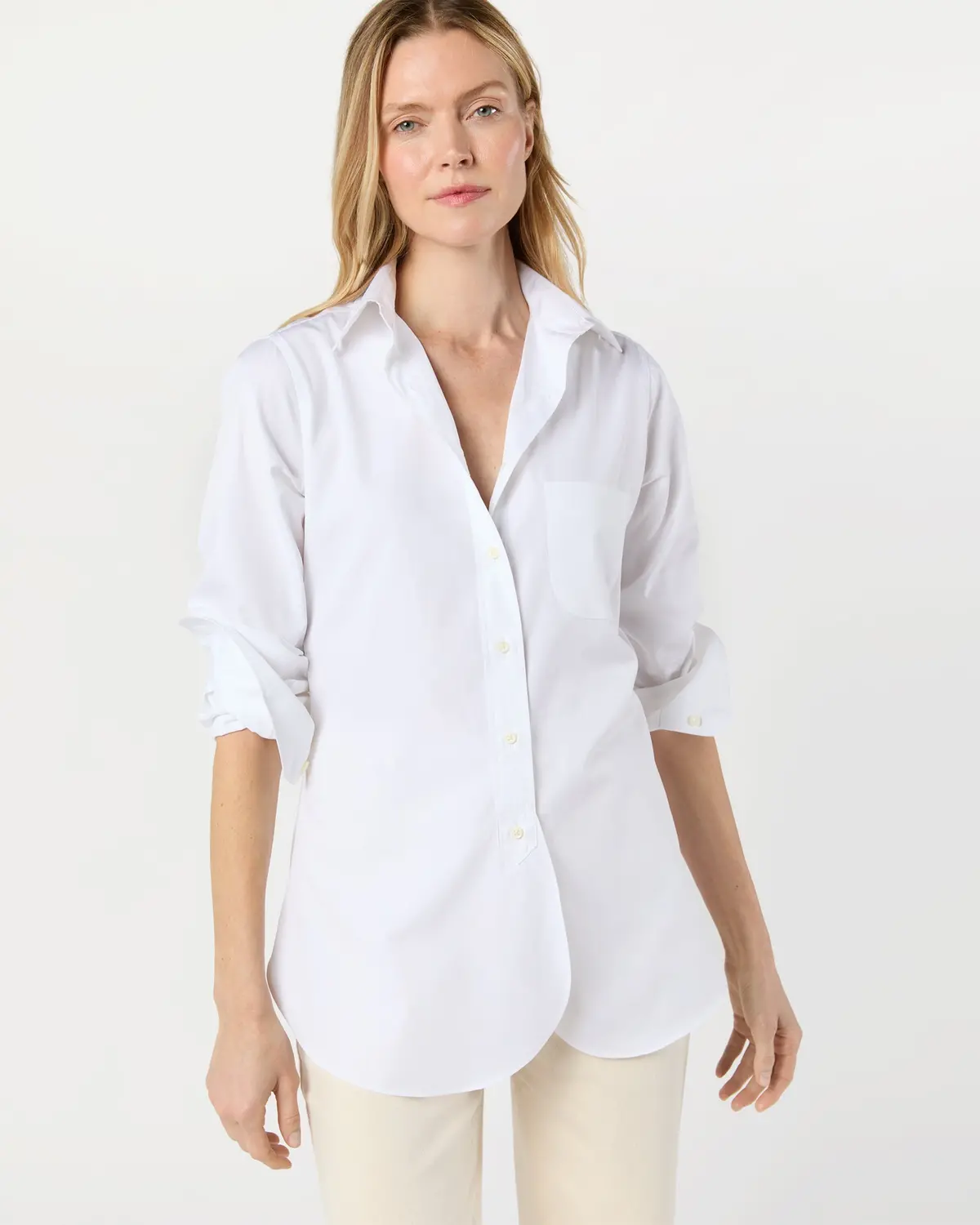 Boyfriend Shirt In White Poplin 1
