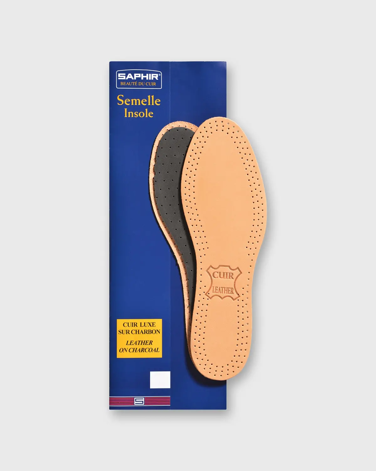 Leather Charcoal Insole In Natural/Black 1