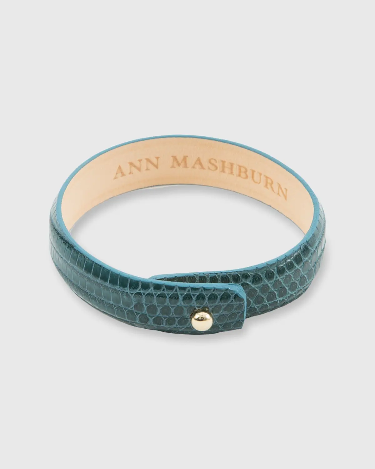 0.5" Lizard Cuff Bracelet In Dark Teal 1