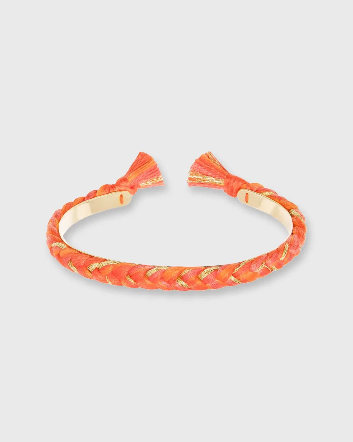 Copacabana Thin Braided Bangle In Geranium Orange 1