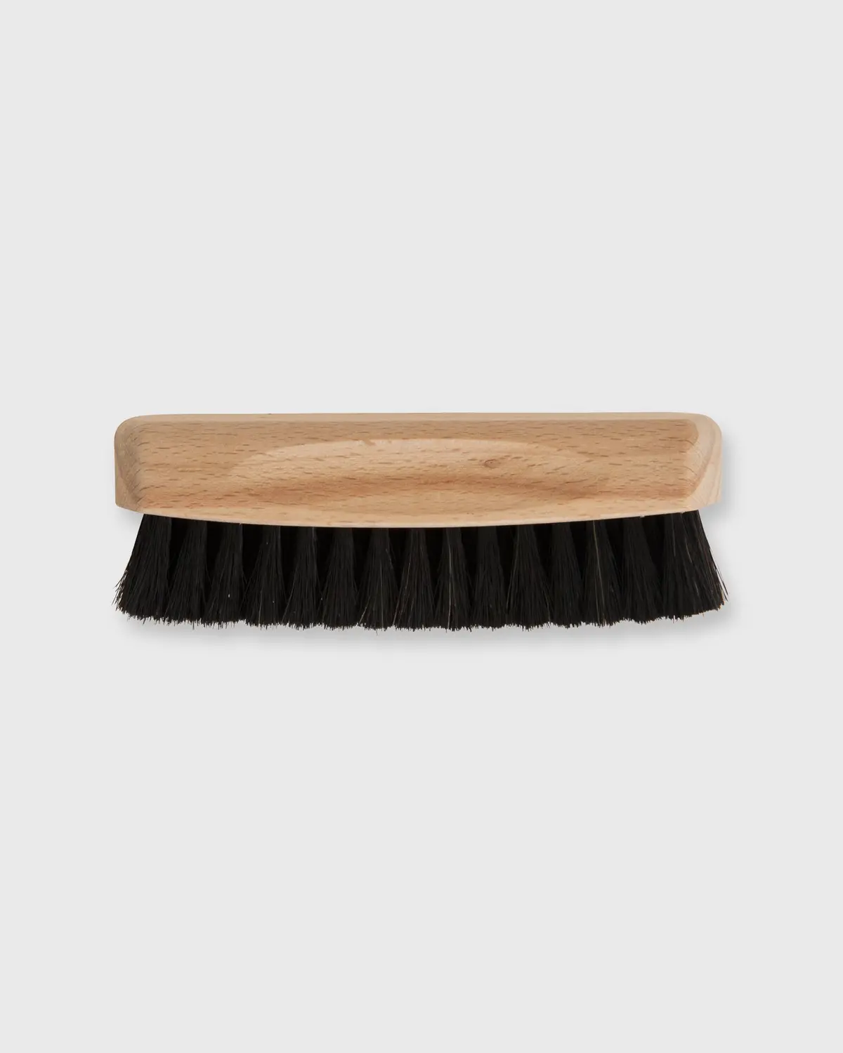 Shoe Shine Brush In Untreated Beechwood/Black Bristles 1