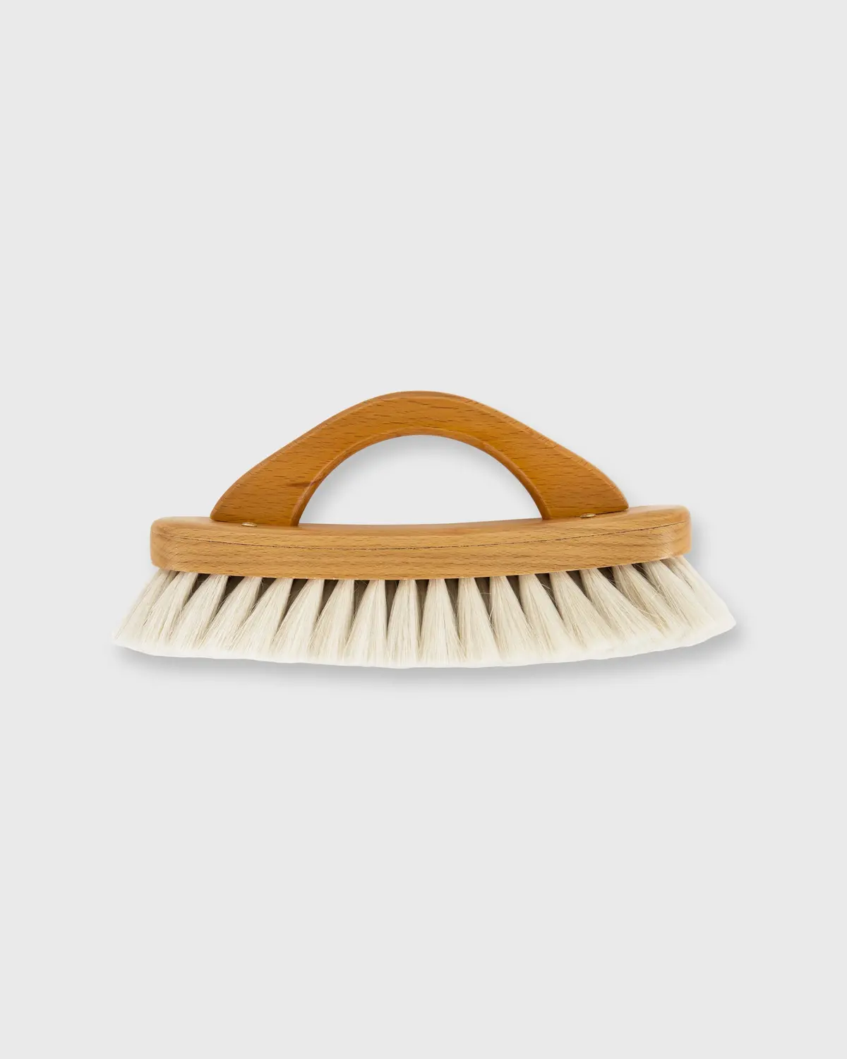 Shoe Shine Brush With Handle In Waxed Beechwood/Light Bristles 1