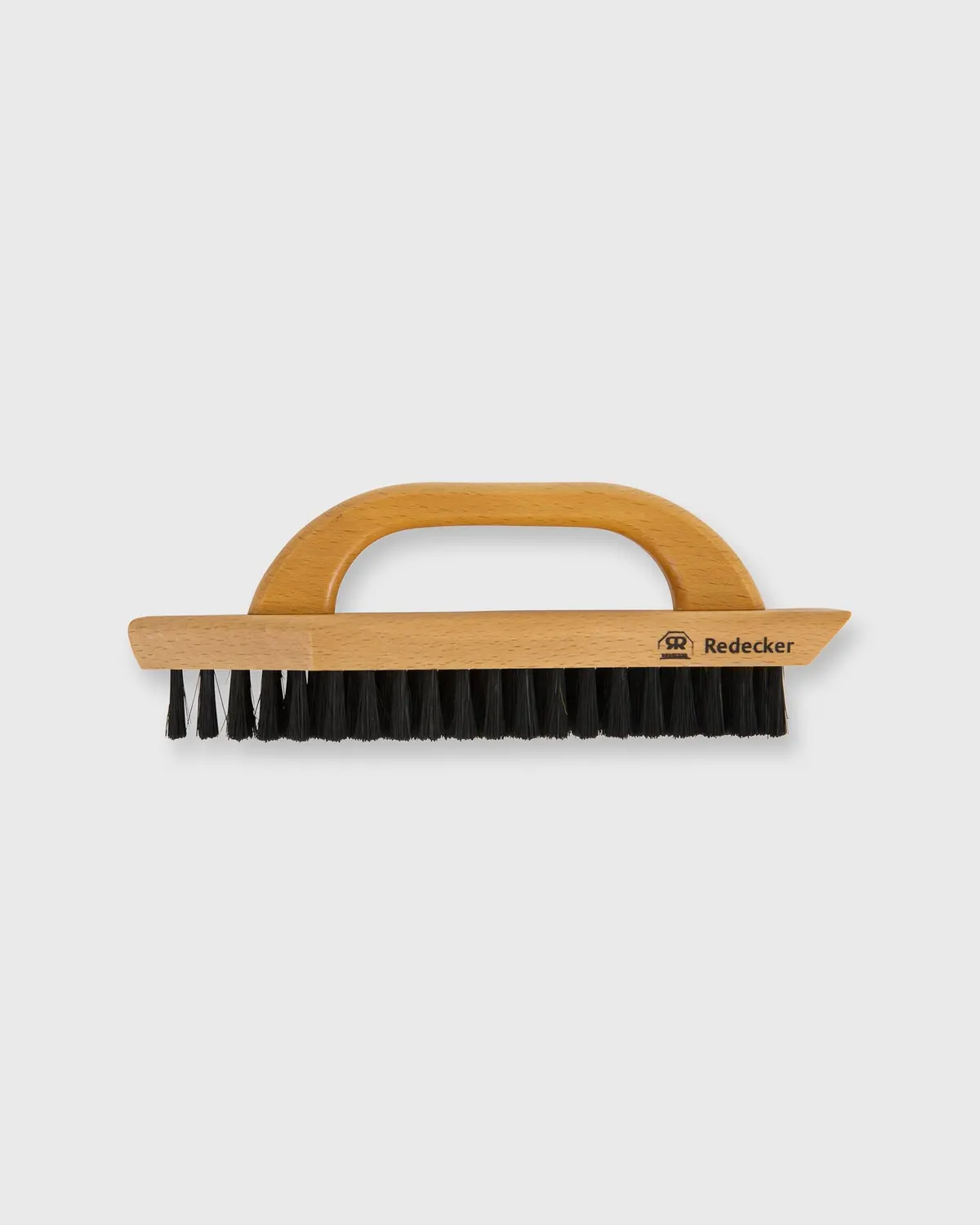 Shoe Brush With Handle In Waxed Beechwood/Black Bristles 1