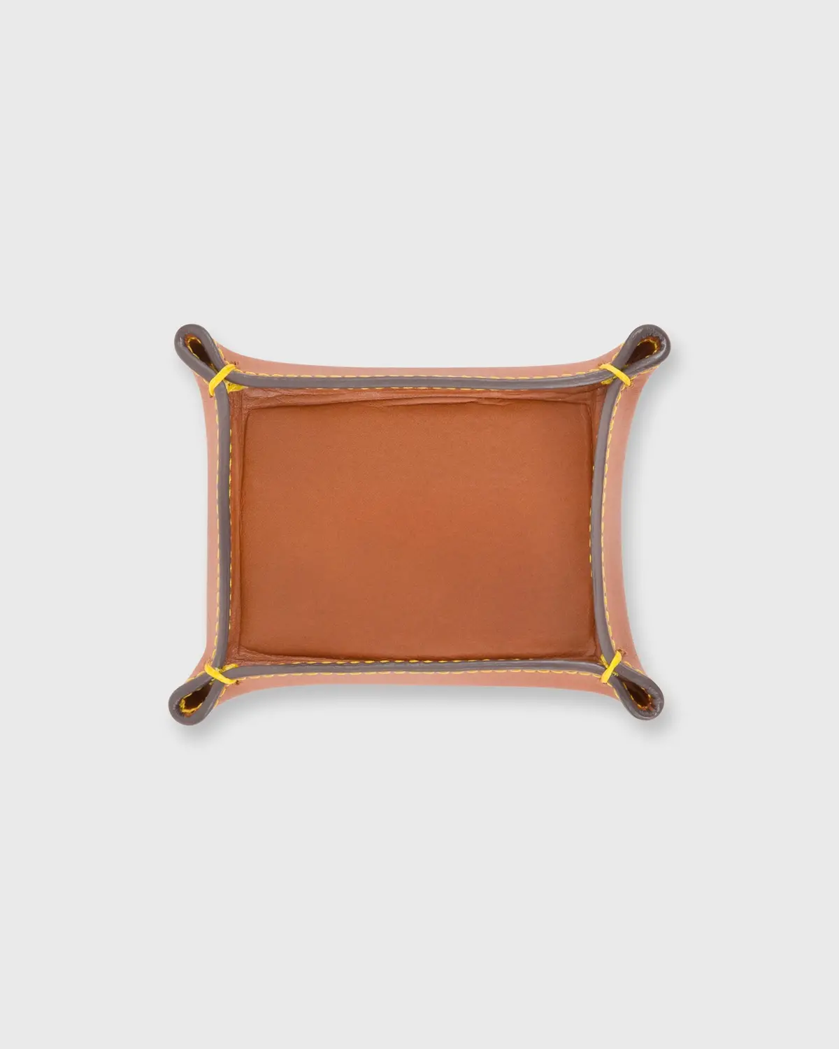 Small Tray In Golden Leather 1