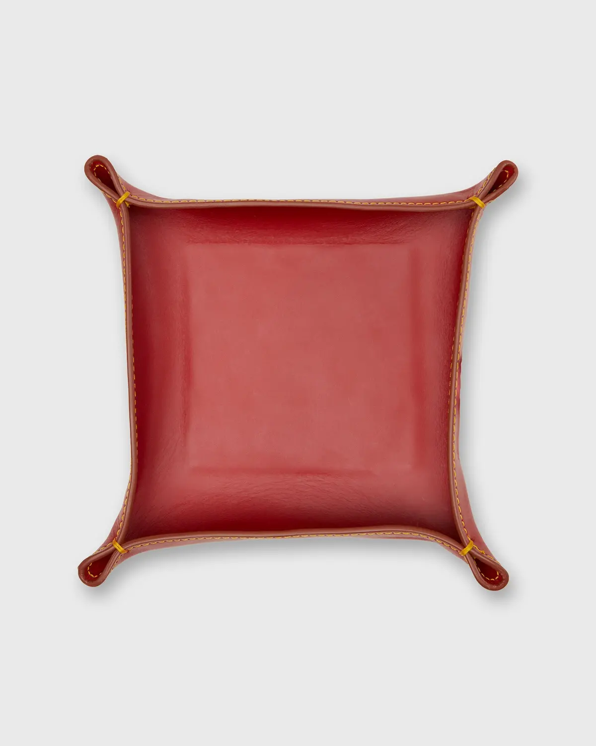 Medium Tray In Red Leather 1