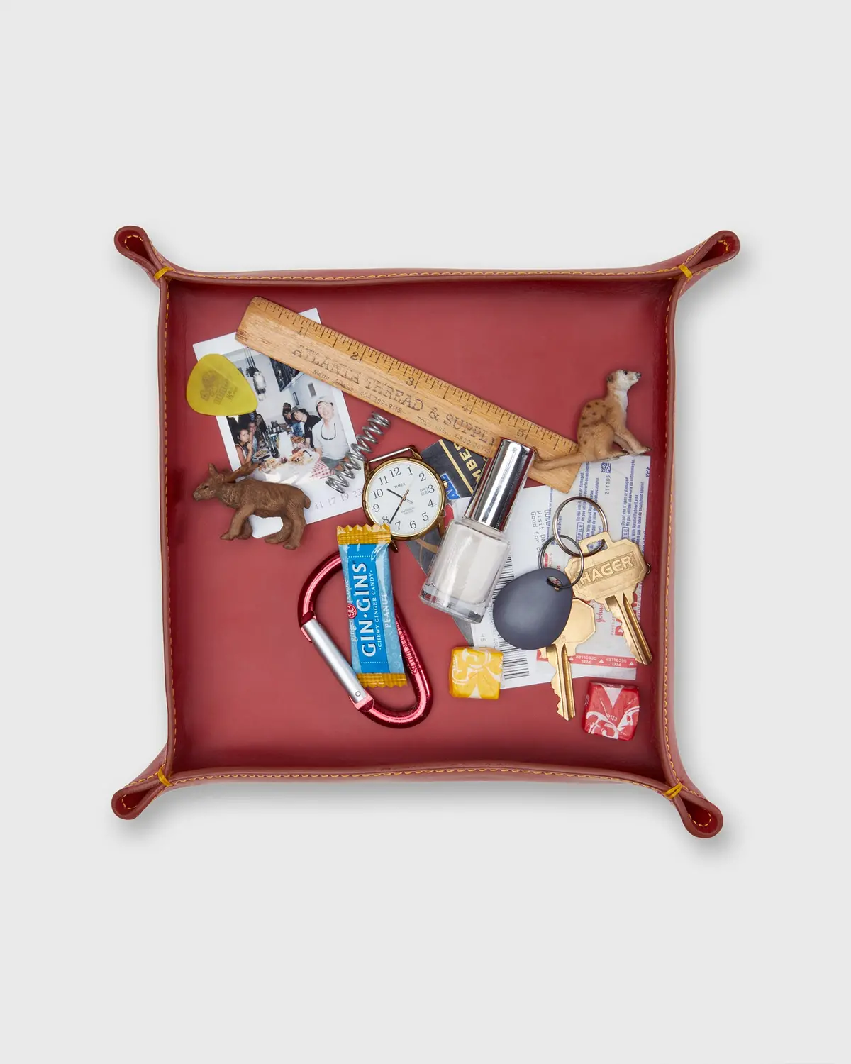 Large Tray In Red Leather 2