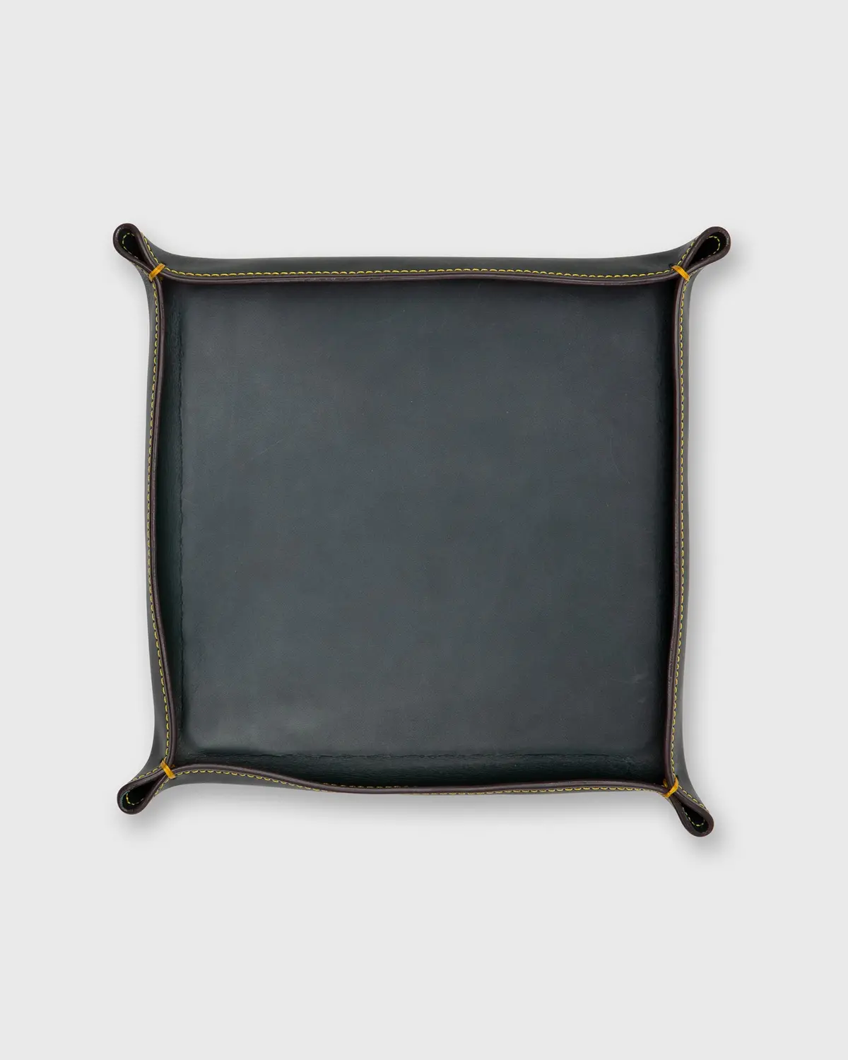 Large Tray In Bottle Green Leather 1