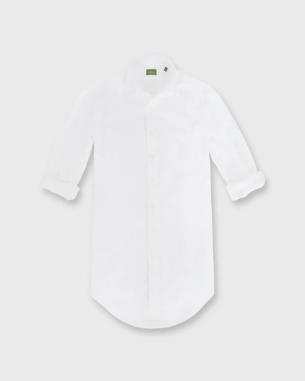 Spread Collar Sport Shirt In White Poplin 2