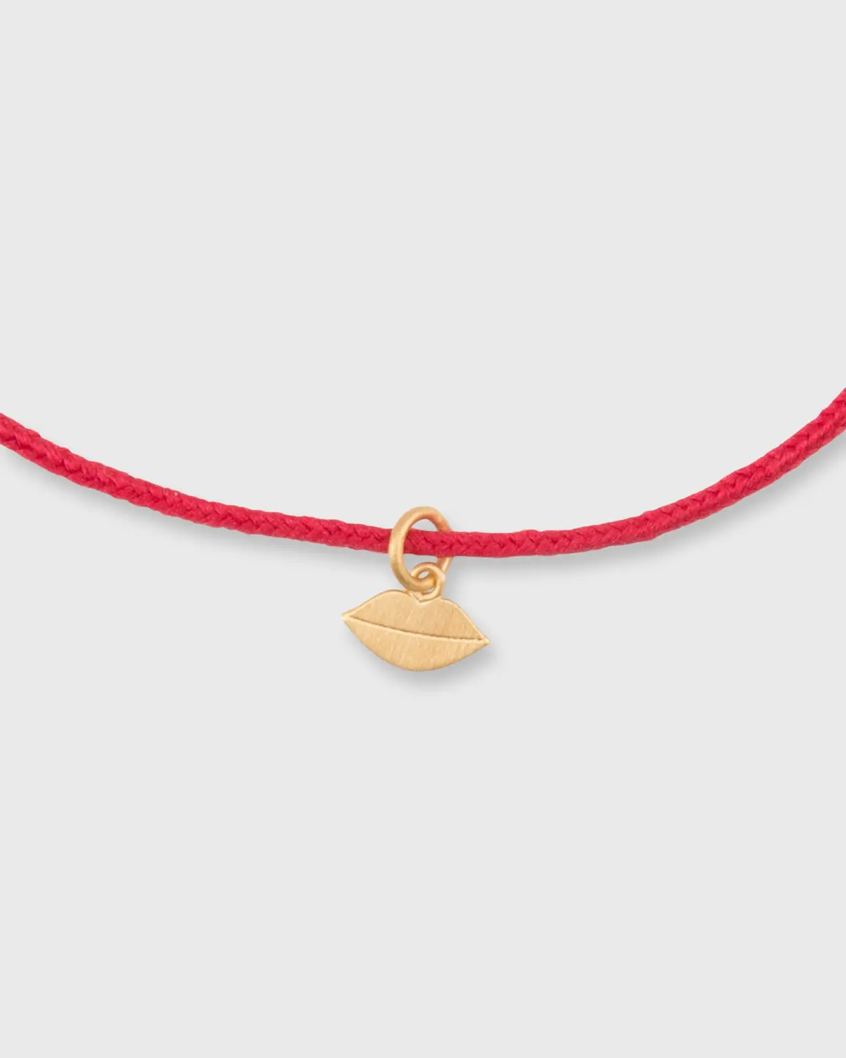 Small Kiss Charm Bracelet In Gold/Assorted Color Cord 2