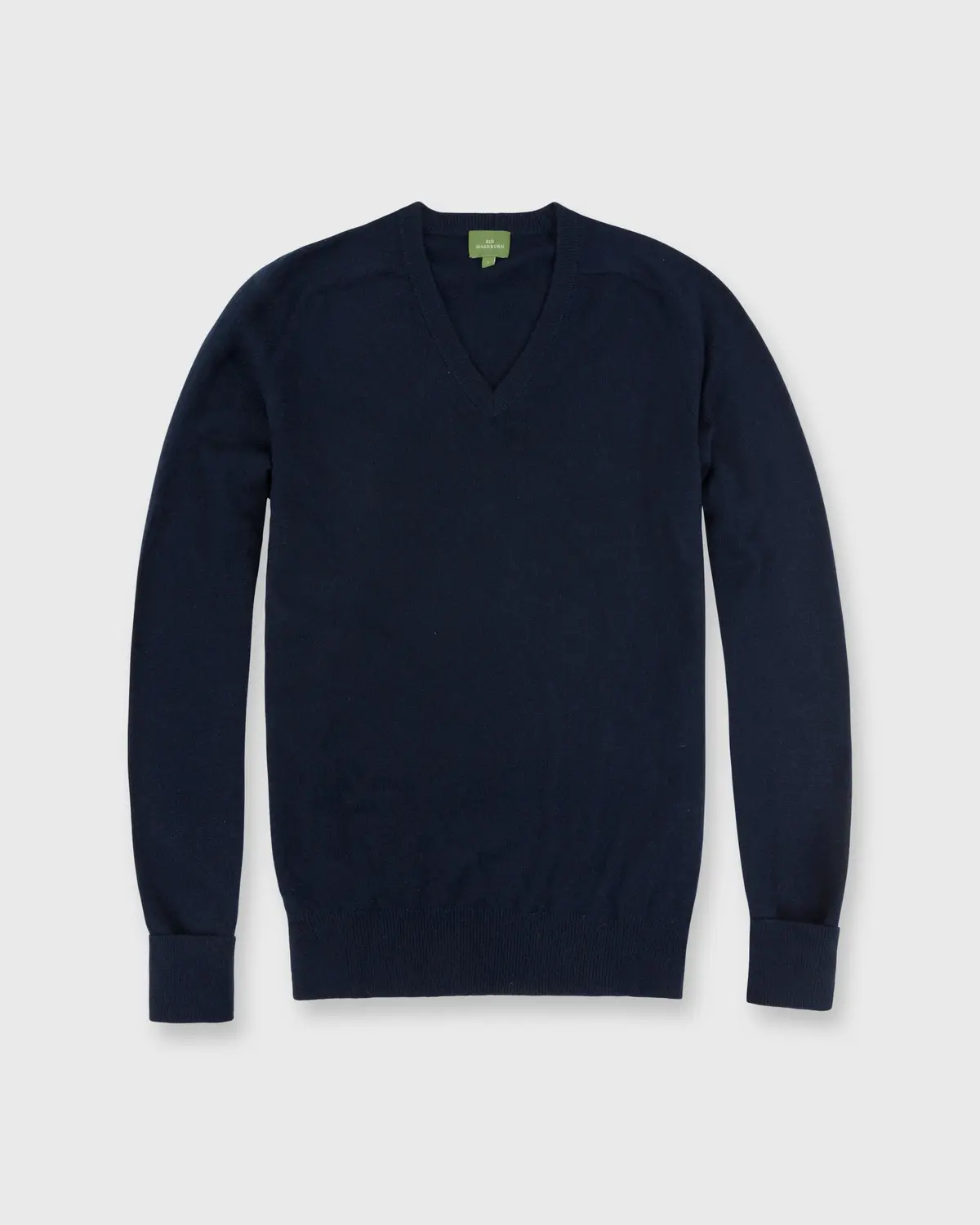 Classic V-Neck Sweater In Dark Navy Cashmere 1