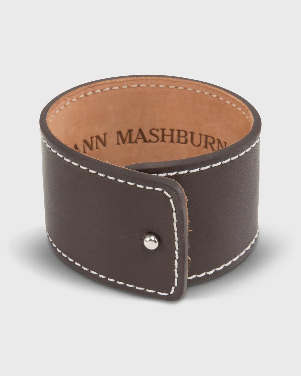1.5" Leather Cuff Bracelet In Chocolate 1