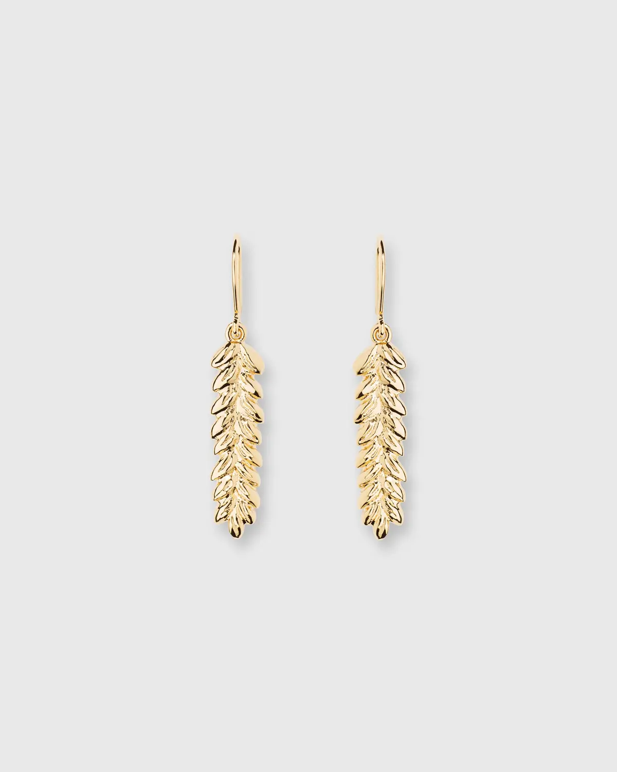 Small Wheat Charm Earrings In Gold 1