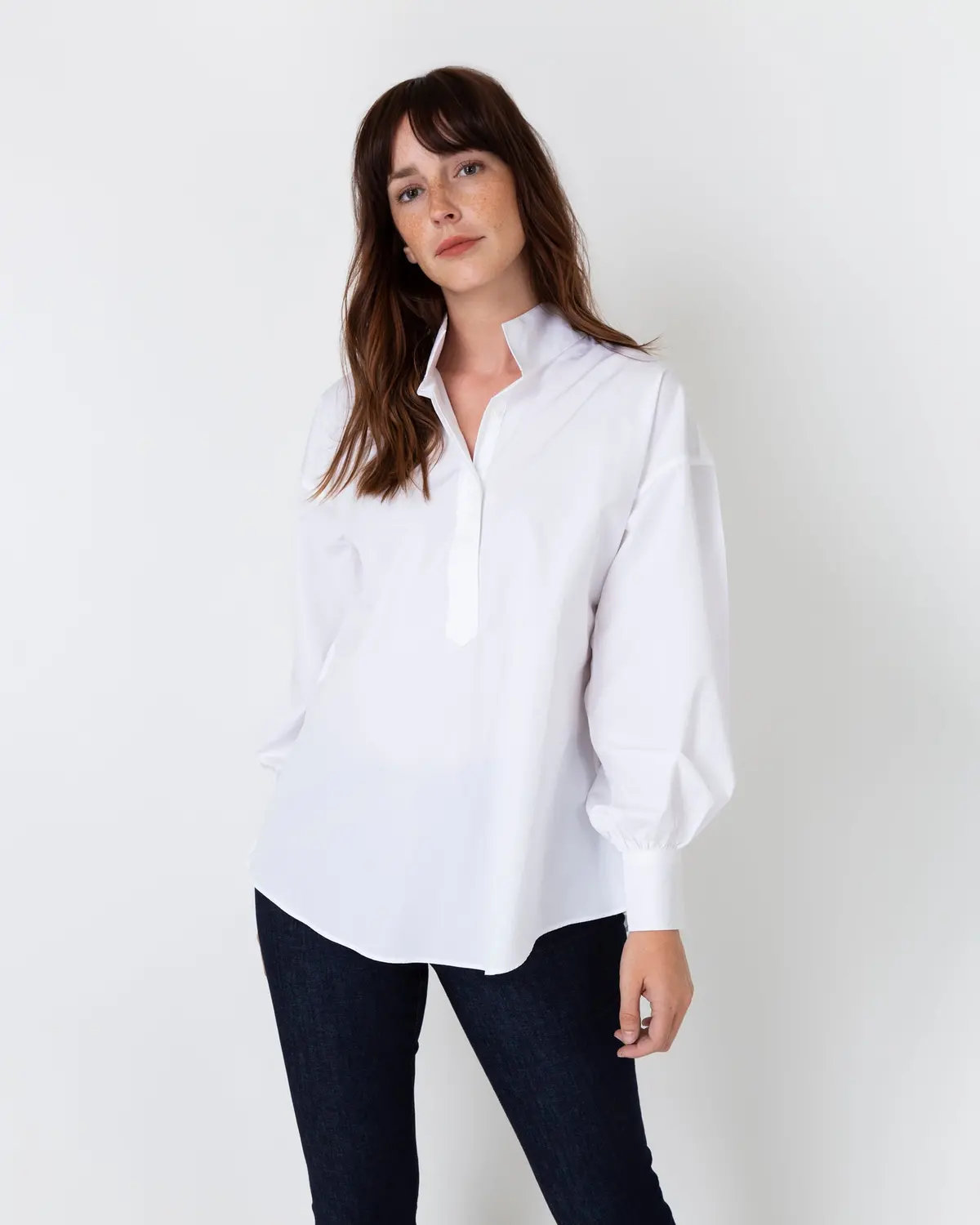 Anaya Popover Shirt In White Poplin 1