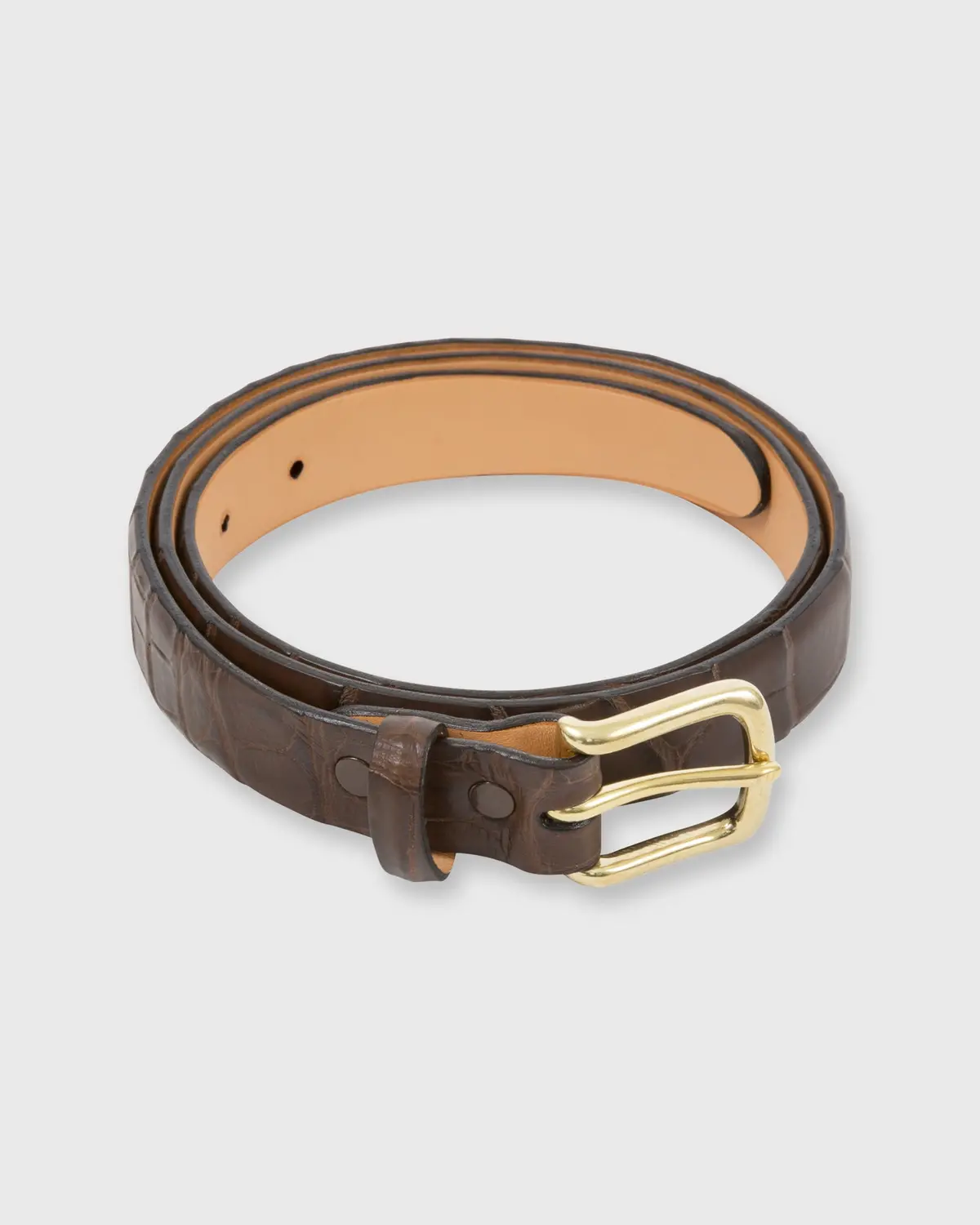 1" Belt In Chocolate Matte Alligator 1