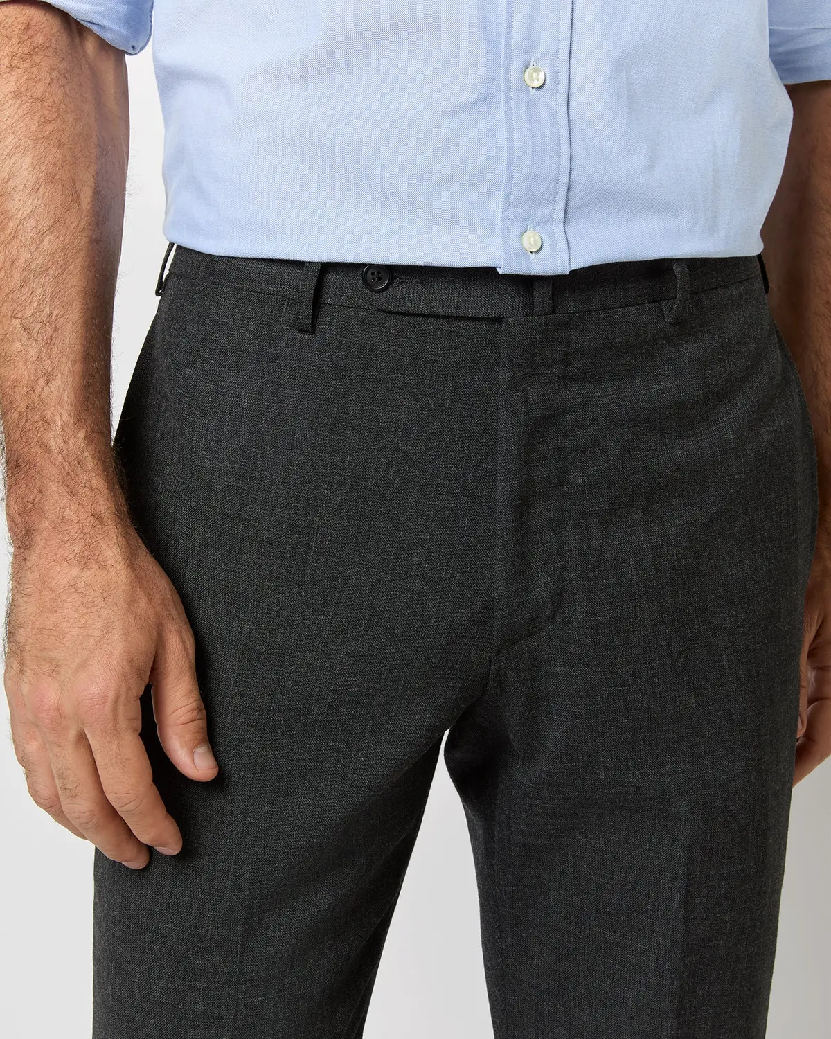Dress Trouser In Charcoal High-Twist 8