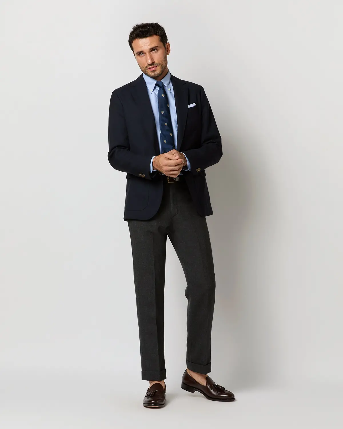 Dress Trouser In Charcoal High-Twist 10