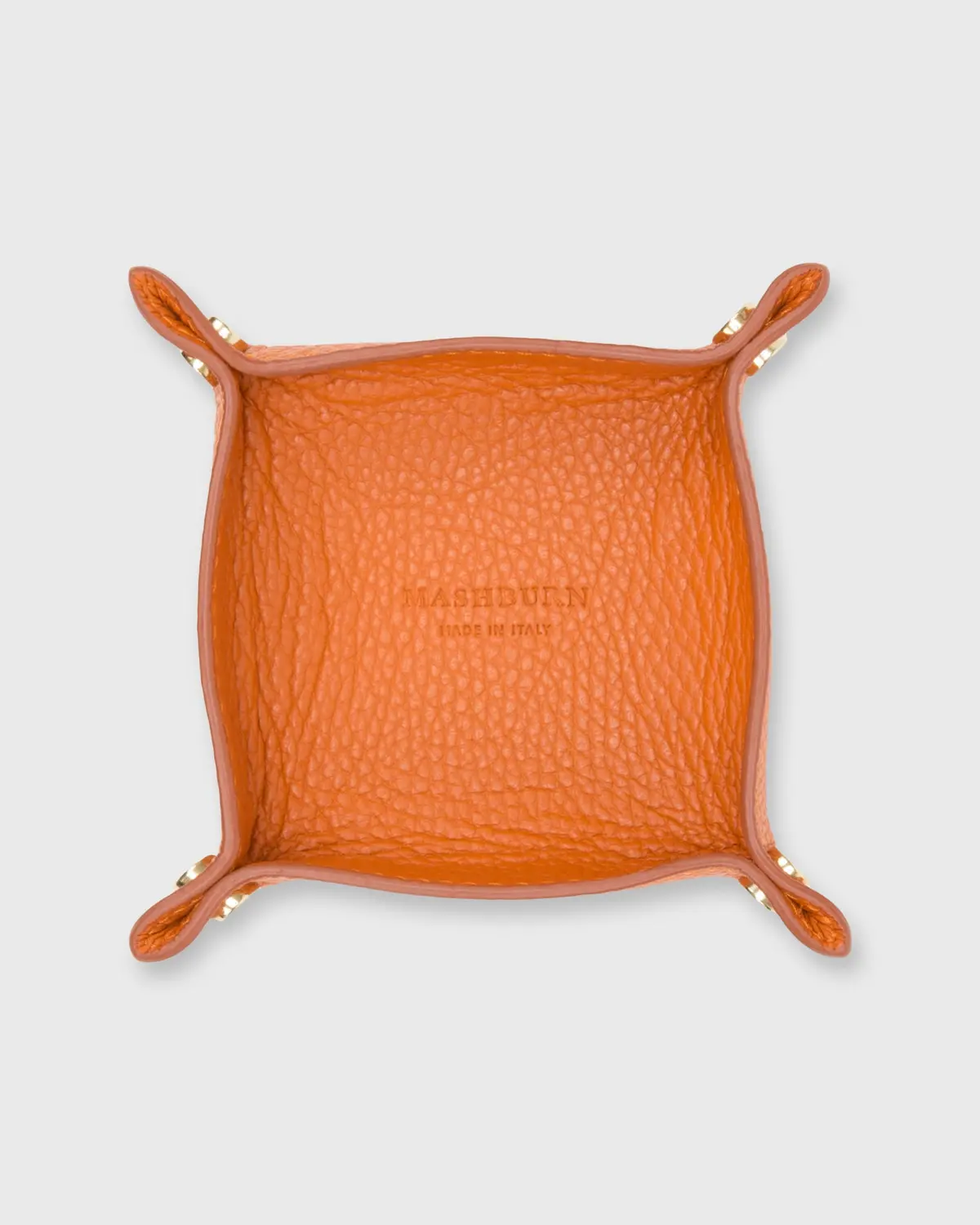 Soft Small Square Tray In Orange Alce Leather 1
