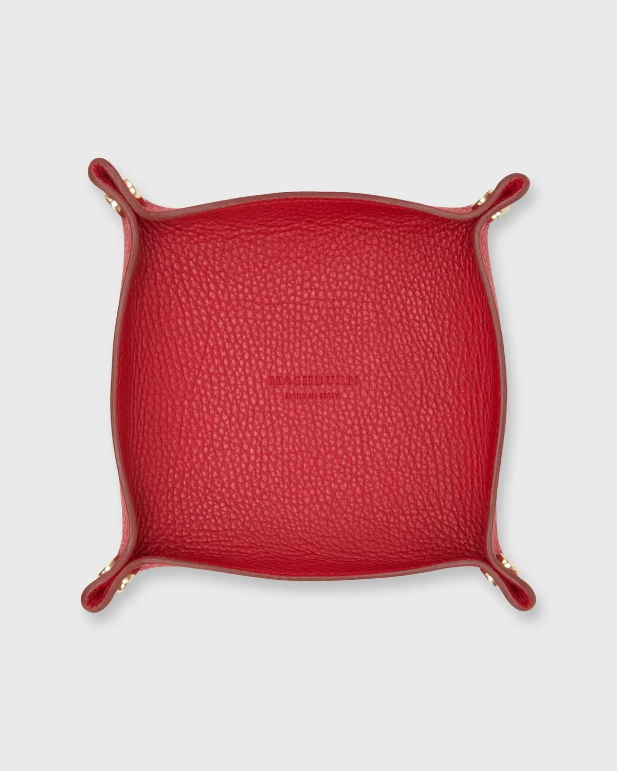 Soft Medium Square Tray In Red Alce Leather 1