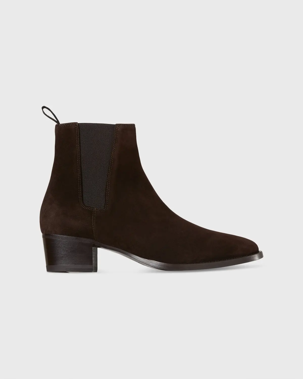 Heeled Chelsea Boot In Brown Suede 1