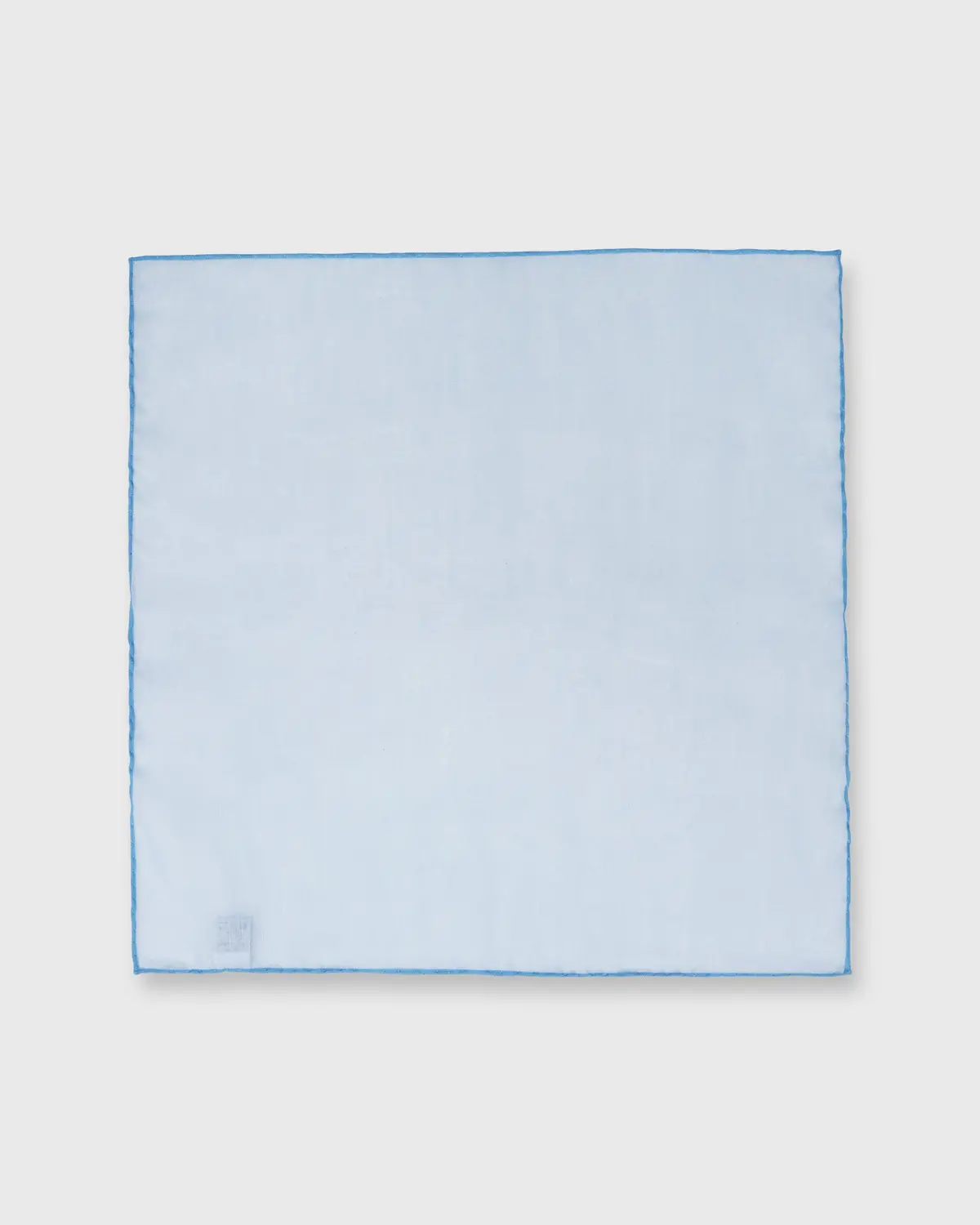 Hand-Rolled Pocket Square In Sky Cotolino/Blue Edge 2