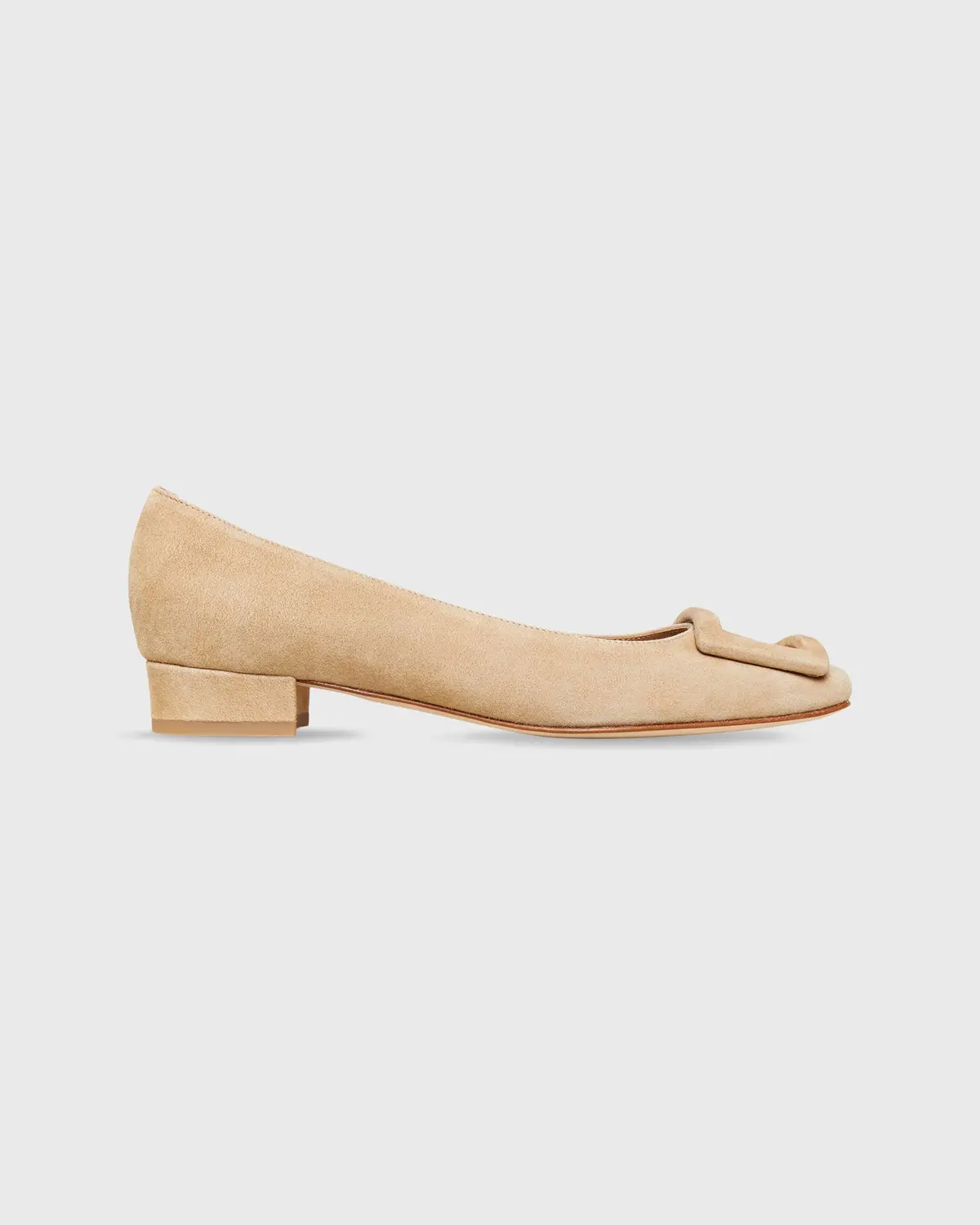 Buckle Shoe In Camel Suede 1