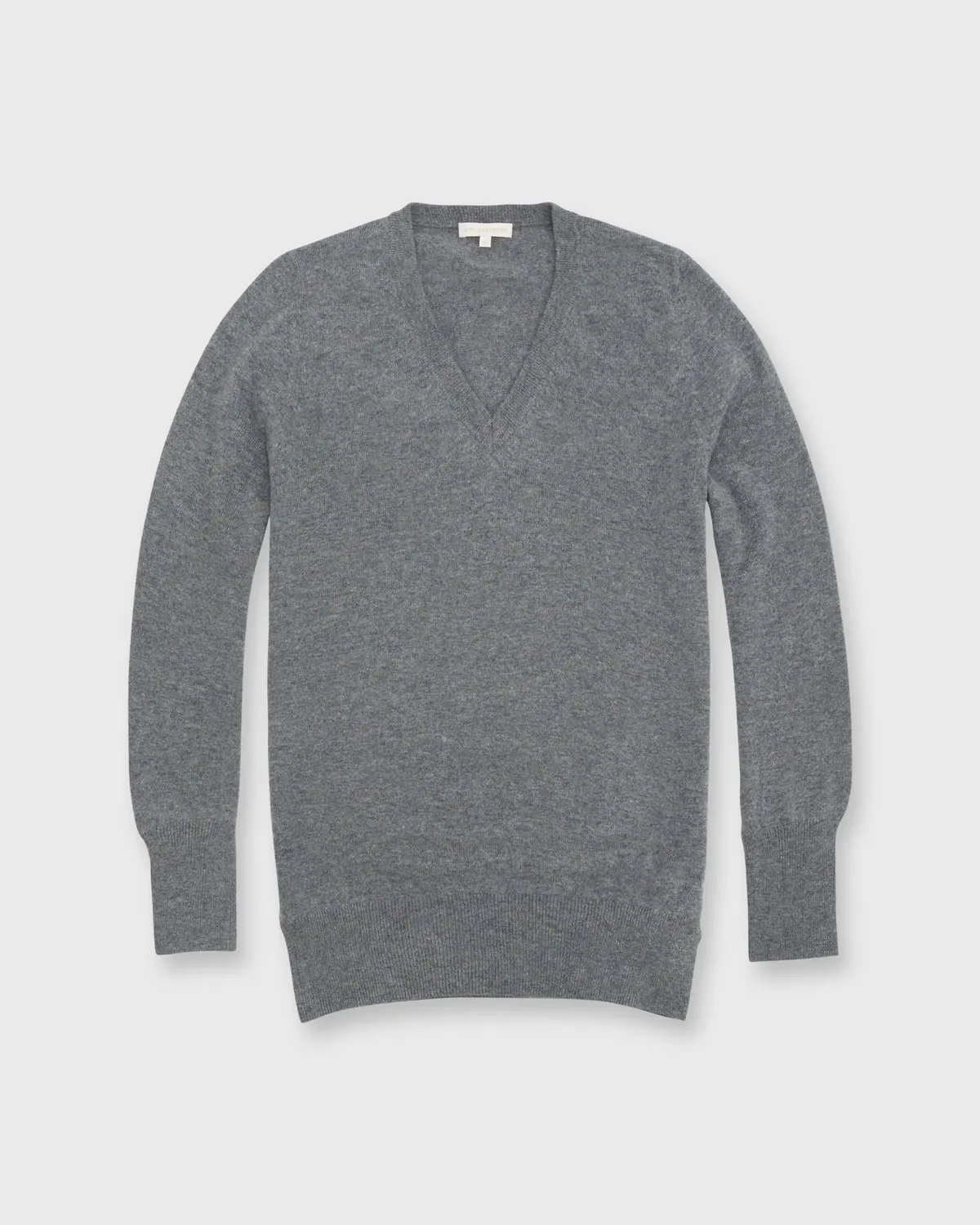 Cydney Boyfriend V-Neck Sweater In Heather Grey Cashmere 1